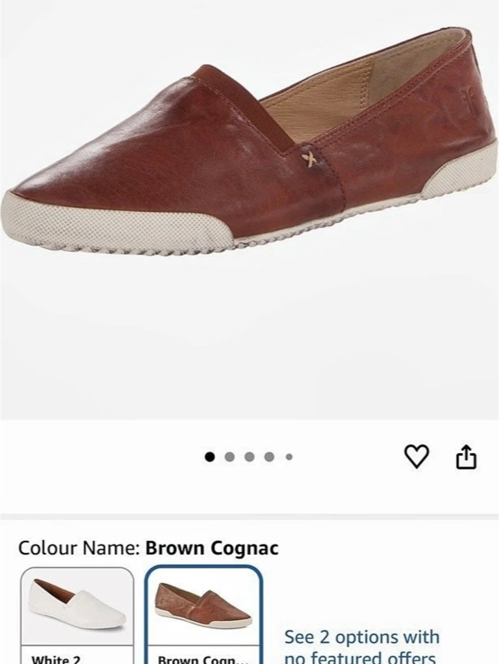 Frye Melanie Leather Slip-On Flats Congac US 8M